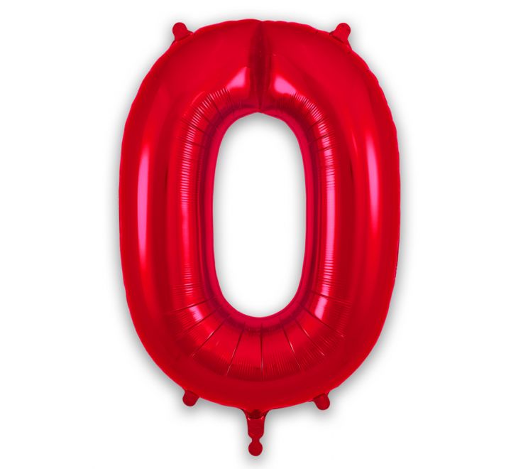 Red Giant Number Helium Balloons 0-9 - Inflated 34in