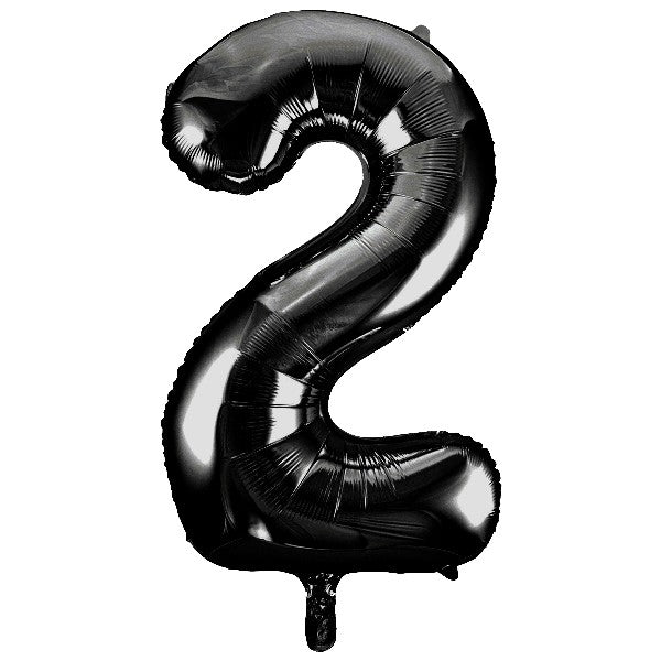Black Giant Number Helium Balloons 0-9 - Inflated 34in
