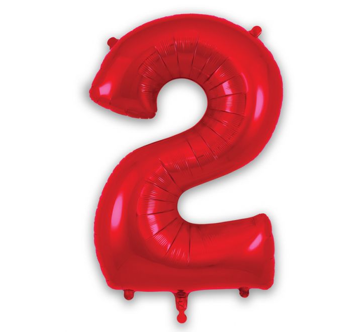 Red Giant Number Helium Balloons 0-9 - Inflated 34in
