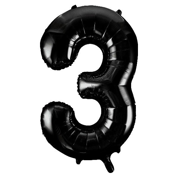 Black Giant Number Helium Balloons 0-9 - Inflated 34in