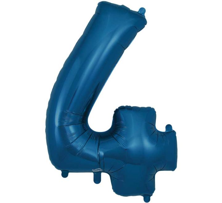 Navy Blue Giant Number Helium Balloons 0-9 - Inflated 34in
