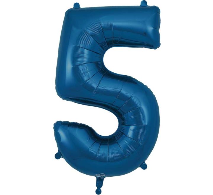 Navy Blue Giant Number Helium Balloons 0-9 - Inflated 34in