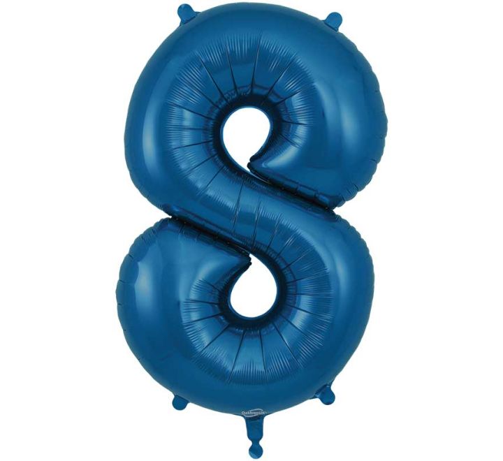 Navy Blue Giant Number Helium Balloons 0-9 - Inflated 34in