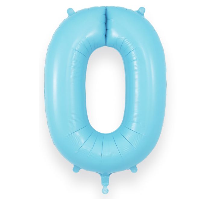 Matte Blue Giant Number Helium Balloons 0-9 - Inflated 34in