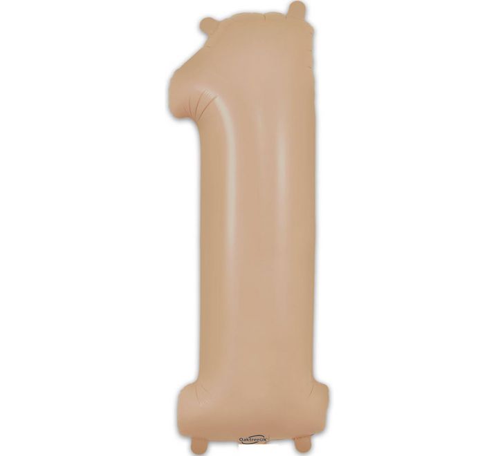34in Matte Nude Number Helium Balloons 0-9 - Inflated