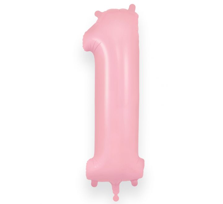 34in Matte Pink Number Helium Balloons 0-9 - Inflated