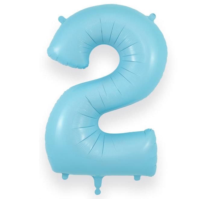 Matte Blue Giant Number Helium Balloons 0-9 - Inflated 34in
