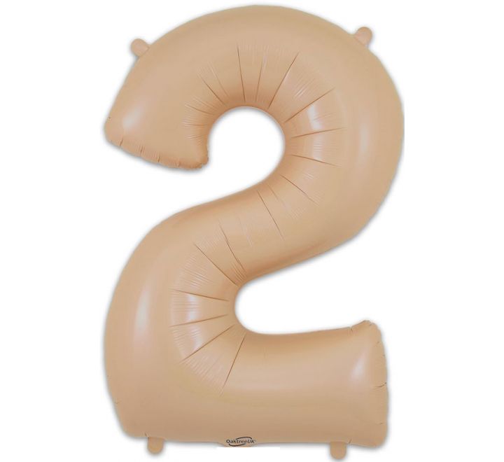 34in Matte Nude Number Helium Balloons 0-9 - Inflated