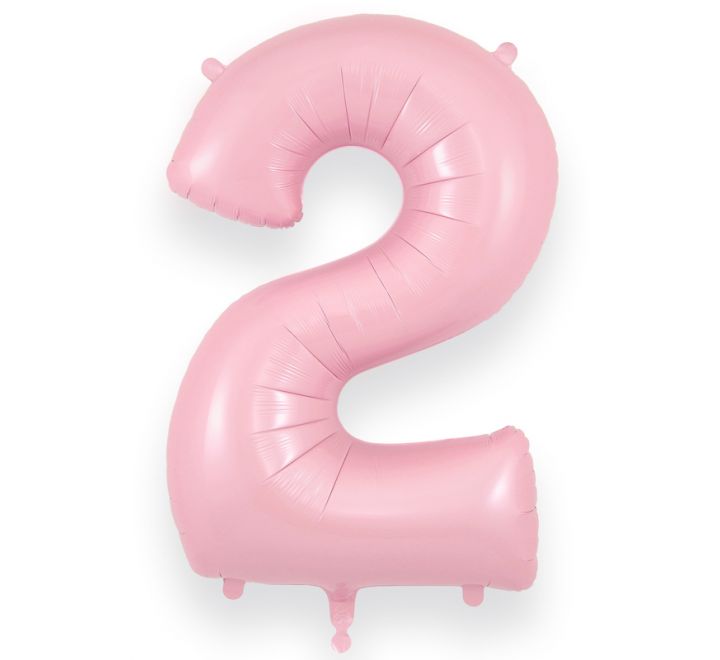 34in Matte Pink Number Helium Balloons 0-9 - Inflated