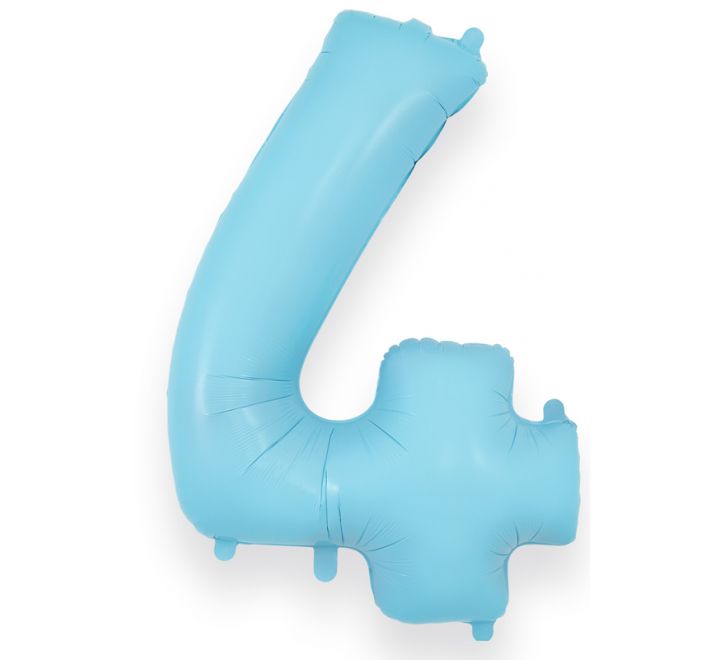 Matte Blue Giant Number Helium Balloons 0-9 - Inflated 34in