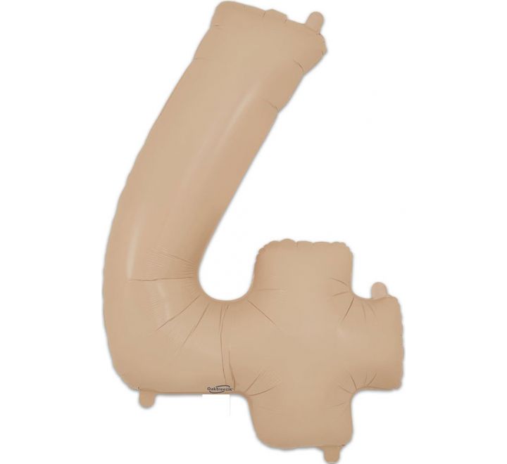 34in Matte Nude Number Helium Balloons 0-9 - Inflated