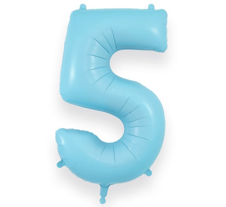 Matte Blue Giant Number Helium Balloons 0-9 - Inflated 34in