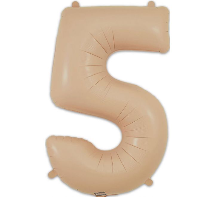 34in Matte Nude Number Helium Balloons 0-9 - Inflated