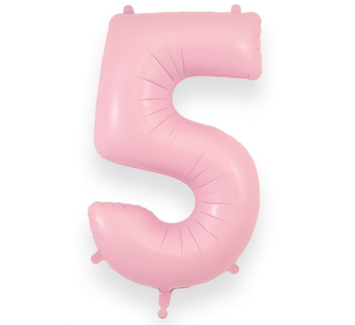 34in Matte Pink Number Helium Balloons 0-9 - Inflated