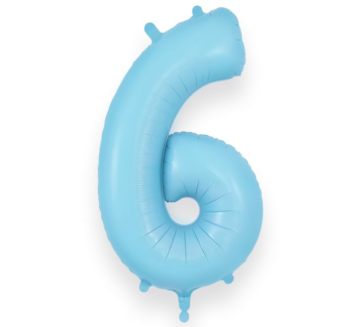 Matte Blue Giant Number Helium Balloons 0-9 - Inflated 34in