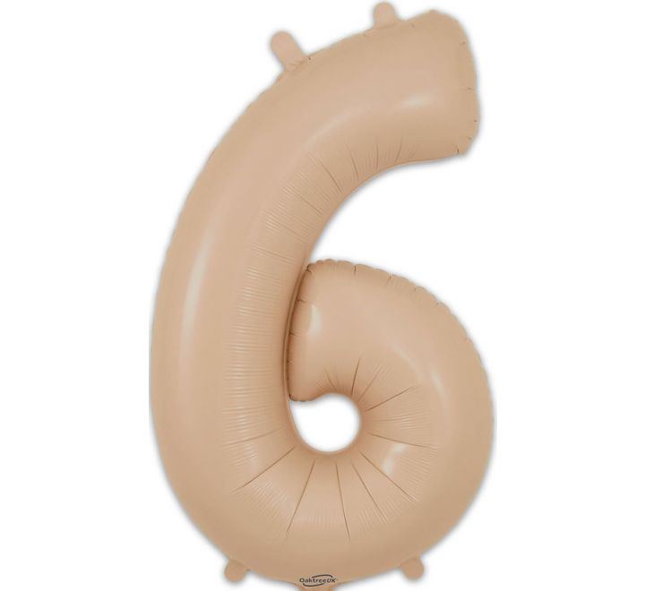 34in Matte Nude Number Helium Balloons 0-9 - Inflated