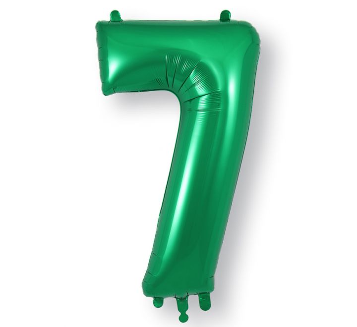 34in Green Number Helium Balloons 0-9 - Inflated