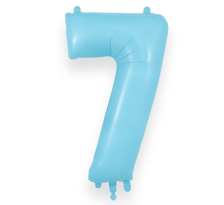 Matte Blue Giant Number Helium Balloons 0-9 - Inflated 34in