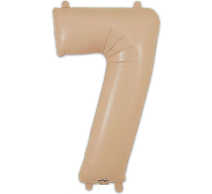 34in Matte Nude Number Helium Balloons 0-9 - Inflated