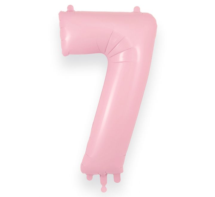 34in Matte Pink Number Helium Balloons 0-9 - Inflated