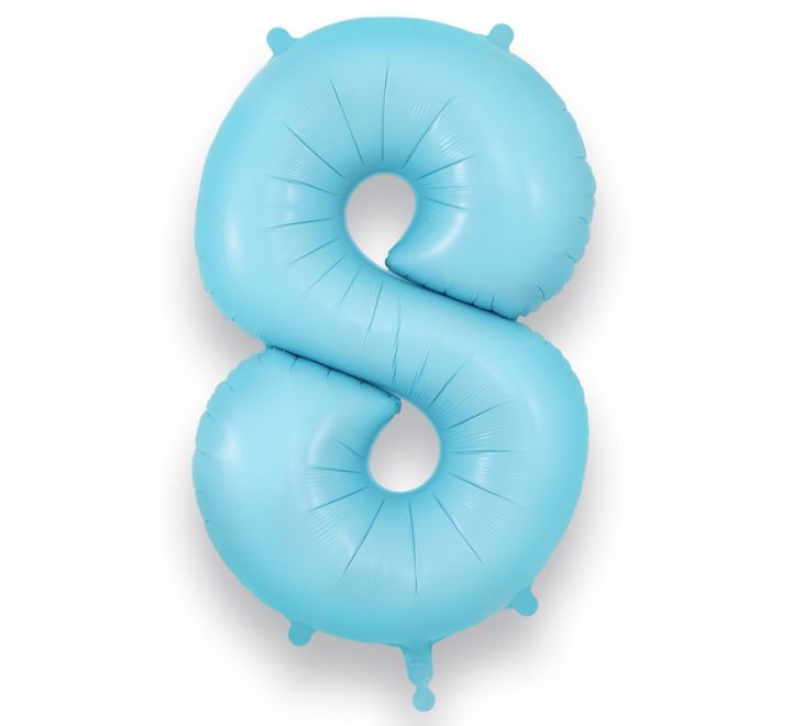 Matte Blue Giant Number Helium Balloons 0-9 - Inflated 34in