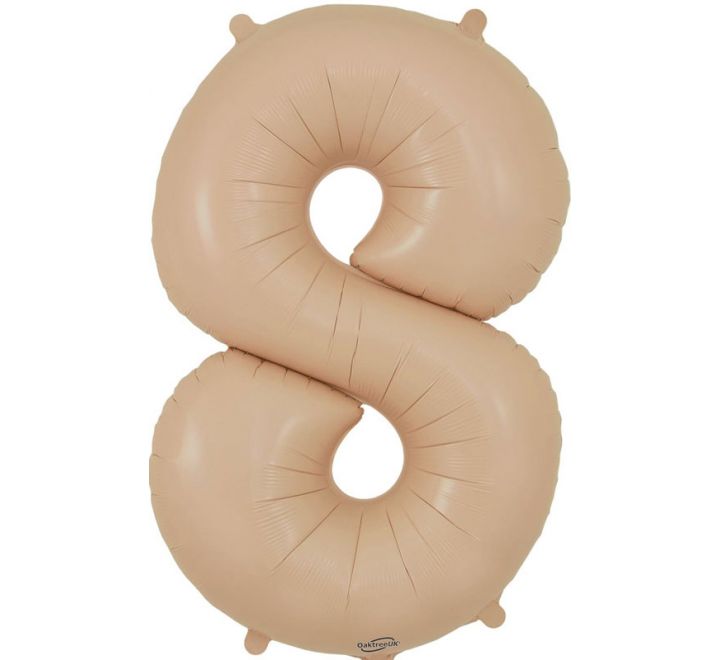 34in Matte Nude Number Helium Balloons 0-9 - Inflated
