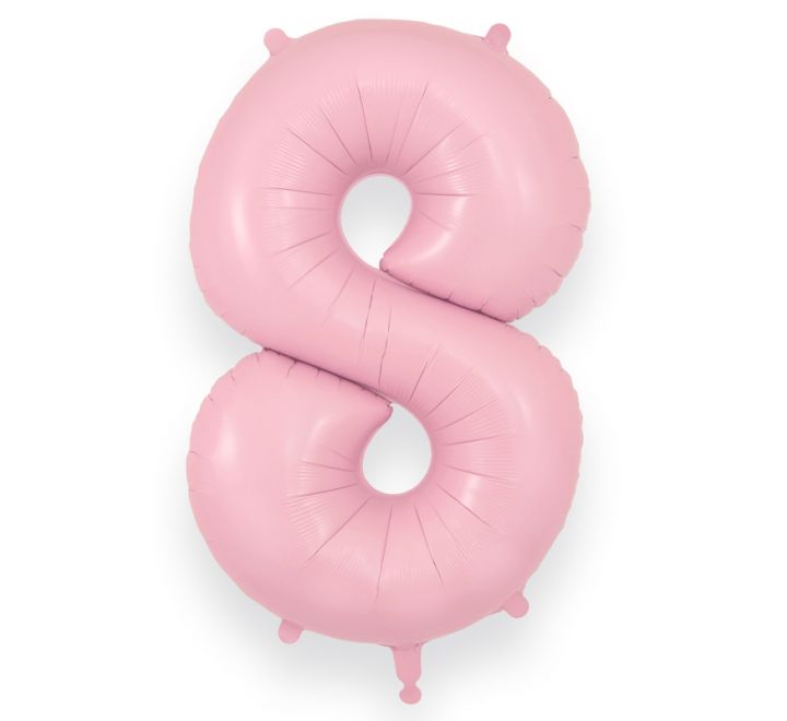 34in Matte Pink Number Helium Balloons 0-9 - Inflated