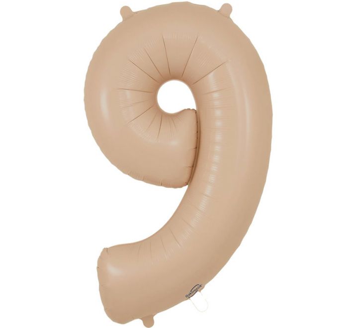 34in Matte Nude Number Helium Balloons 0-9 - Inflated
