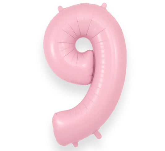 34in Matte Pink Number Helium Balloons 0-9 - Inflated