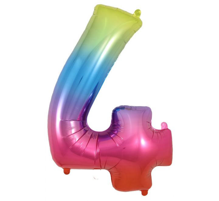 Rainbow Giant Number Helium Balloons 0-9 - Inflated 34in