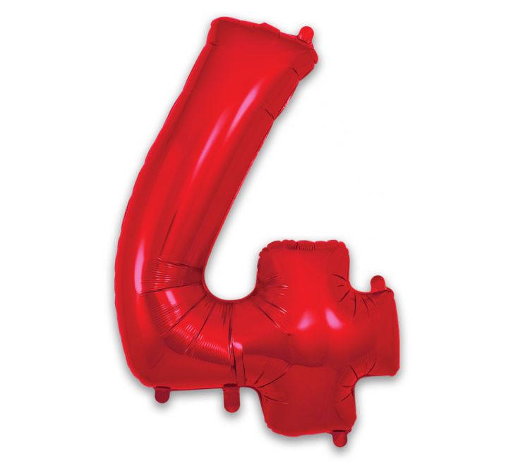 Red Giant Number Helium Balloons 0-9 - Inflated 34in