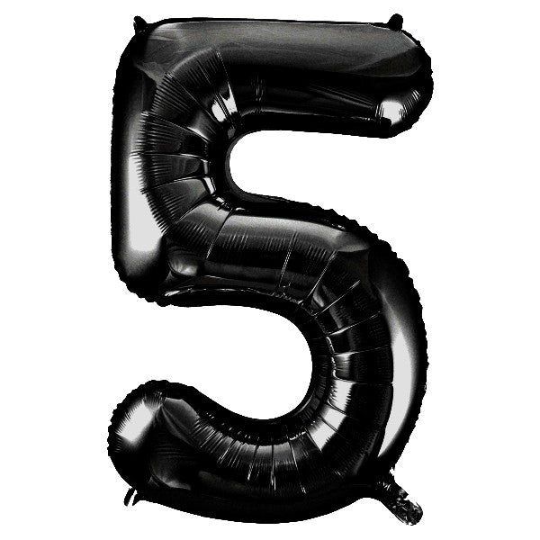 Black Giant Number Helium Balloons 0-9 - Inflated 34in