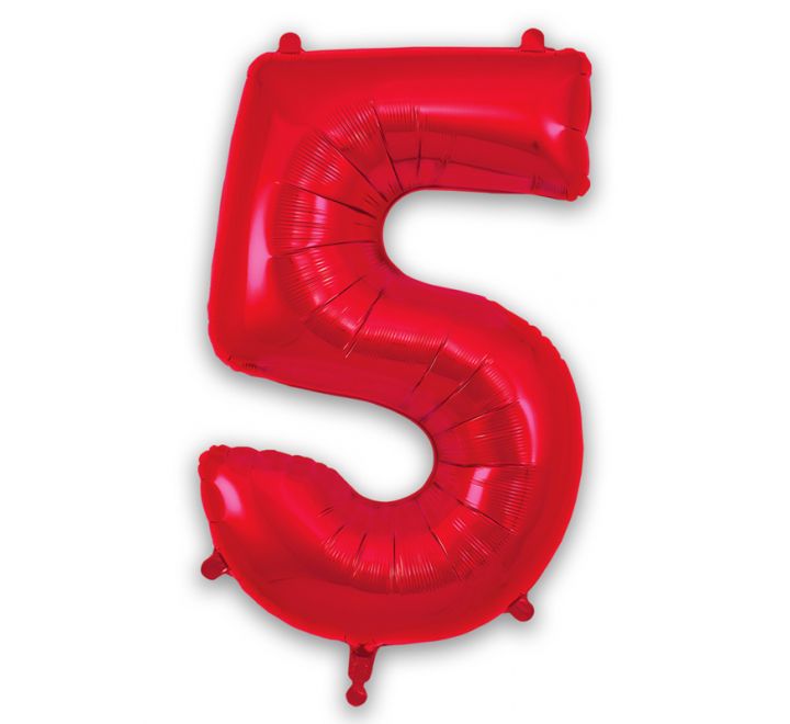 Red Giant Number Helium Balloons 0-9 - Inflated 34in