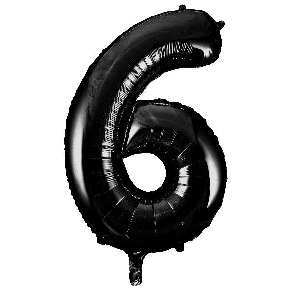 Black Giant Number Helium Balloons 0-9 - Inflated 34in