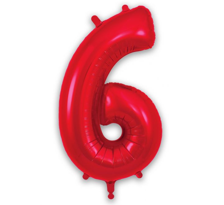 Red Giant Number Helium Balloons 0-9 - Inflated 34in