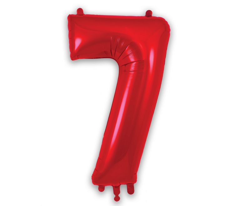 Red Giant Number Helium Balloons 0-9 - Inflated 34in