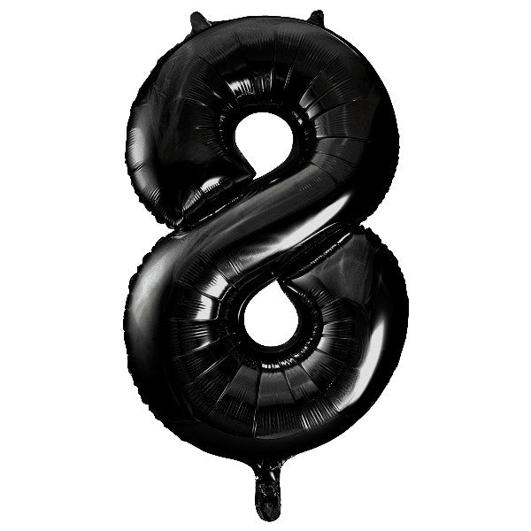 Black Giant Number Helium Balloons 0-9 - Inflated 34in