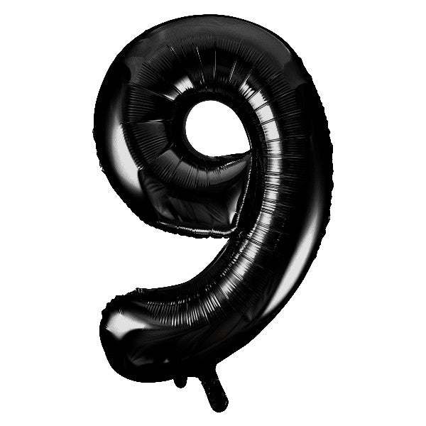 Black Giant Number Helium Balloons 0-9 - Inflated 34in