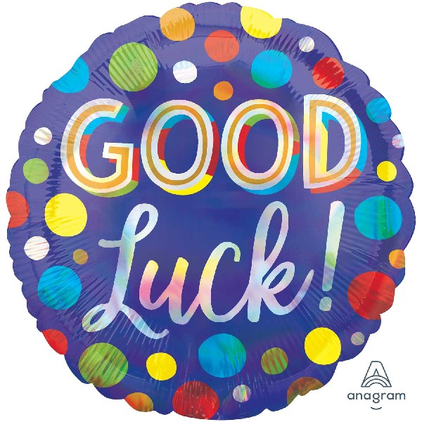 18IN GOOD LUCK DOTS IRIDSCENT BALLOON