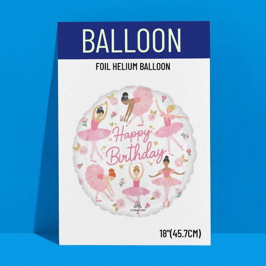 18in Ballerina girl birthday balloon