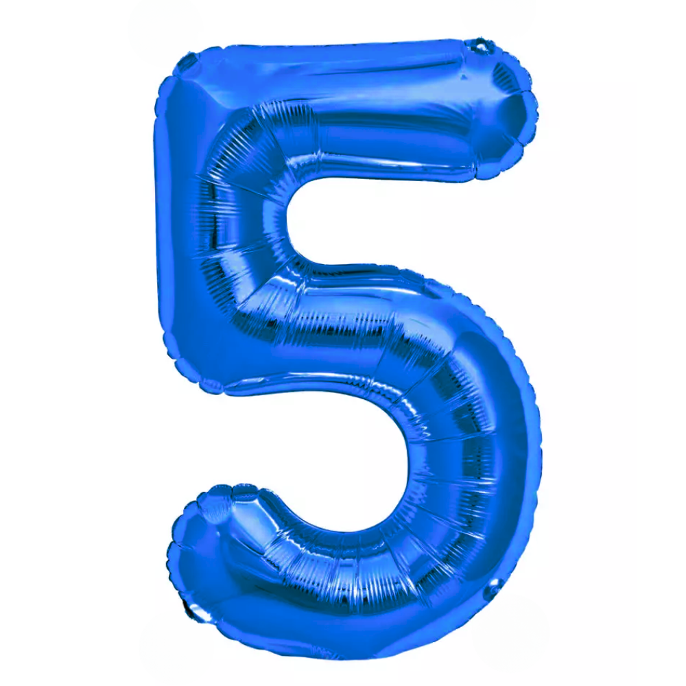 Blue Giant Number Helium Balloons 0-9 - Inflated