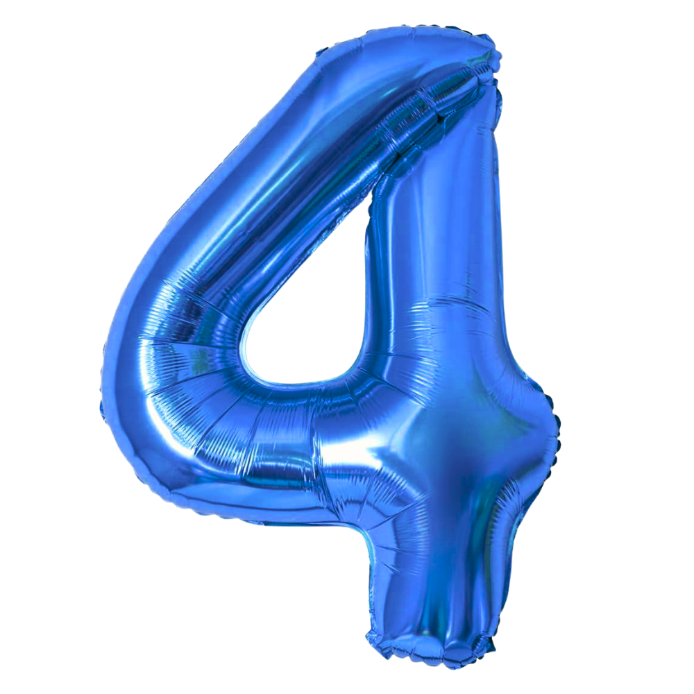 Blue Giant Number Helium Balloons 0-9 - Inflated