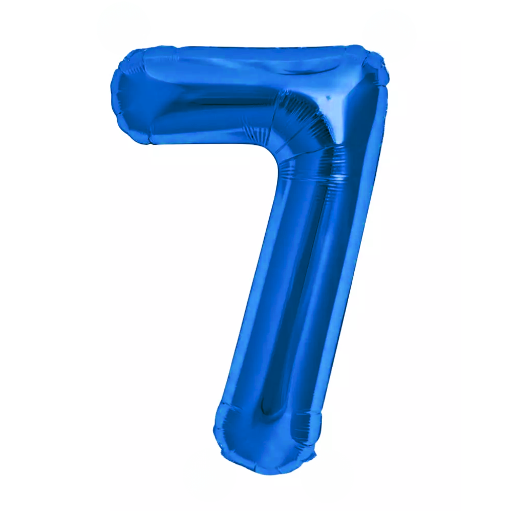 Blue Giant Number Helium Balloons 0-9 - Inflated
