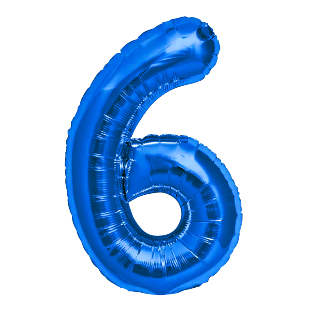 Blue Giant Number Helium Balloons 0-9 - Inflated