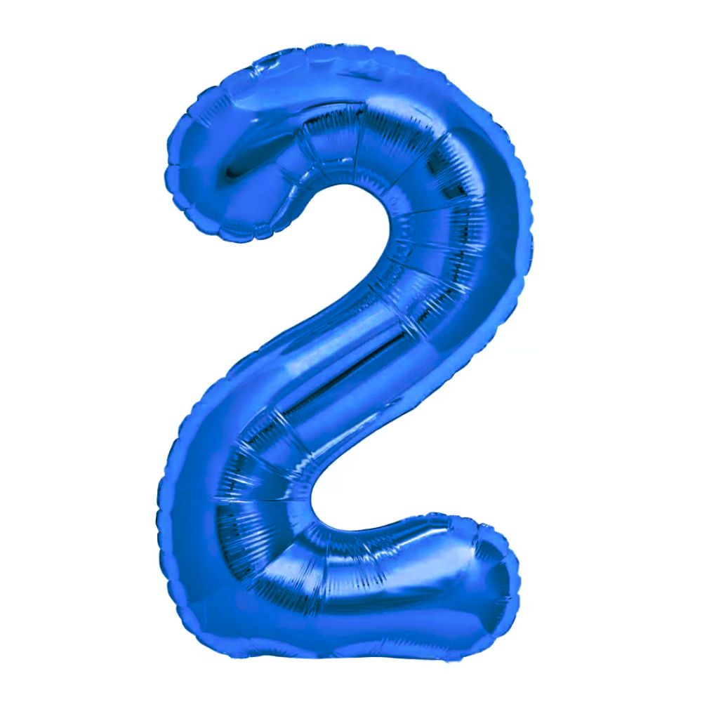 Blue Giant Number Helium Balloons 0-9 - Inflated