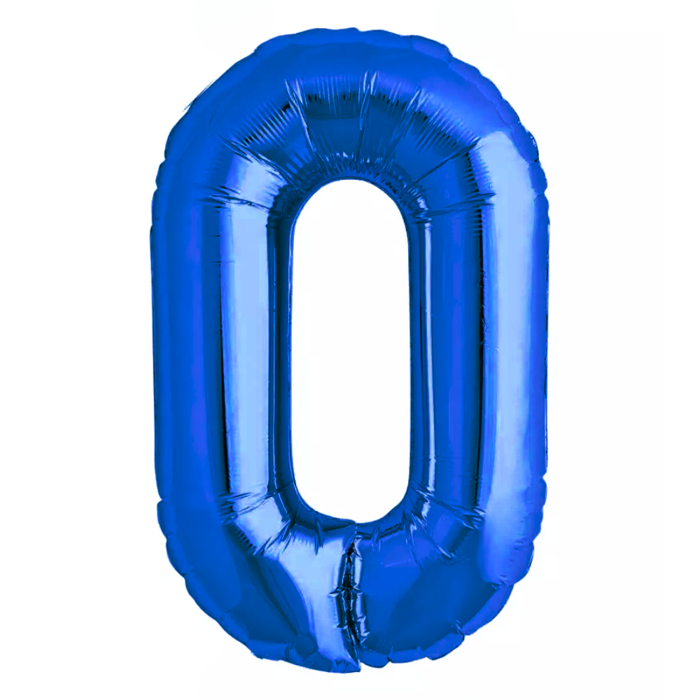 Blue Giant Number Helium Balloons 0-9 - Inflated