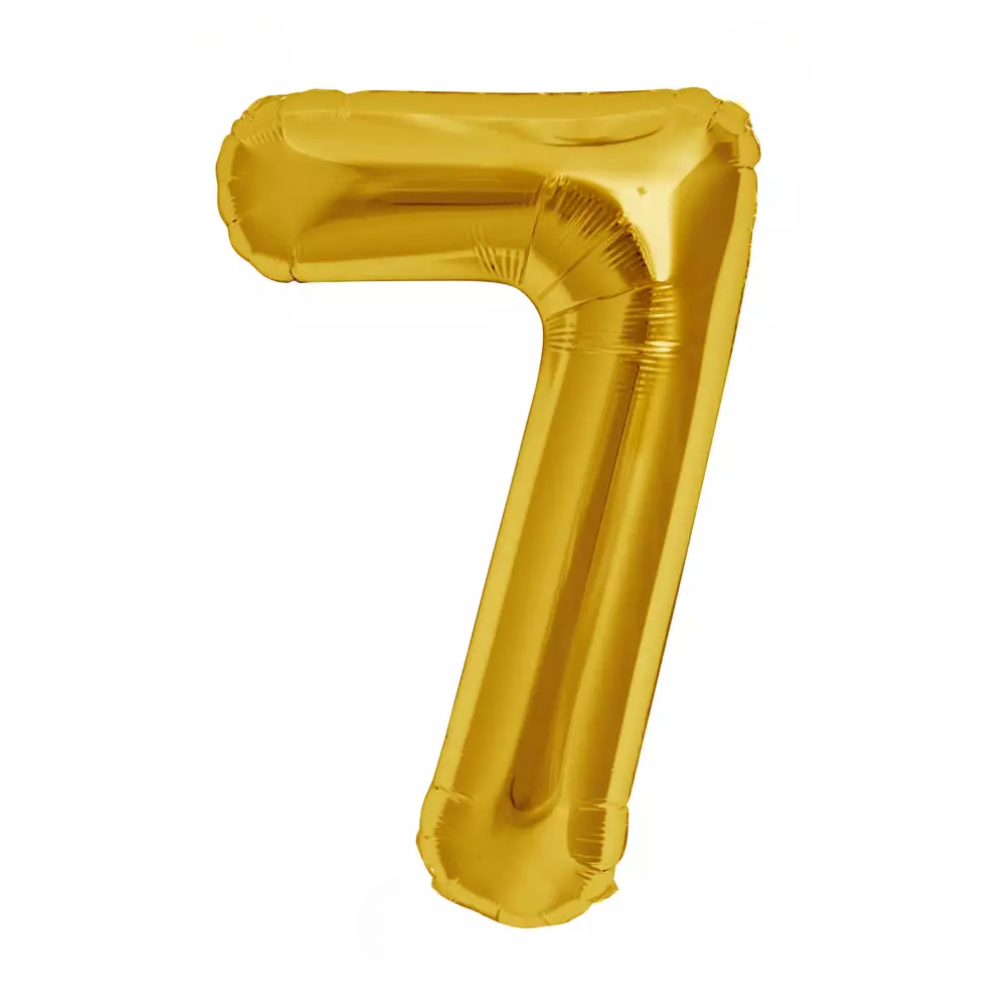 Gold Giant Number Helium Balloons 0-9 - Inflated