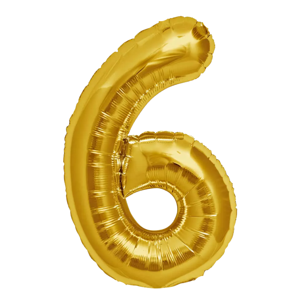 Gold Giant Number Helium Balloons 0-9 - Inflated