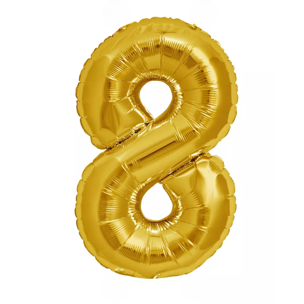 Gold Giant Number Helium Balloons 0-9 - Inflated