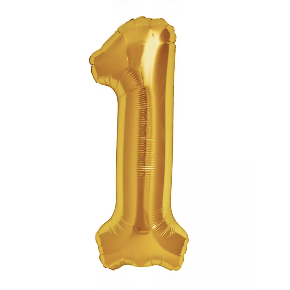 Gold Giant Number Helium Balloons 0-9 - Inflated